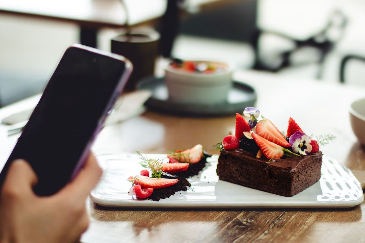 Dessert met aardbeien